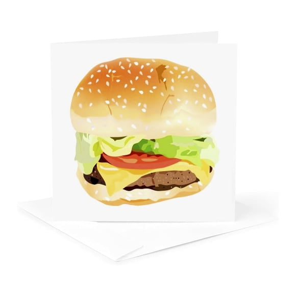 Tarjeta De Felicitación Hamburguesa Gigante 14 X 14 Cm