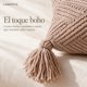 thumbnail image 3 of Funda De Cojin 45x45cm Chenille Nordico Boho Borlas Larentia Verde, 3 of 8