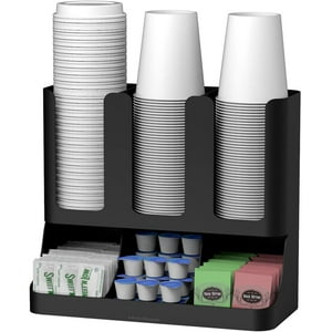 Organizador De Almacenamiento Mind Reader Para Condimentos De Café 6 Compartimentos Color Negro