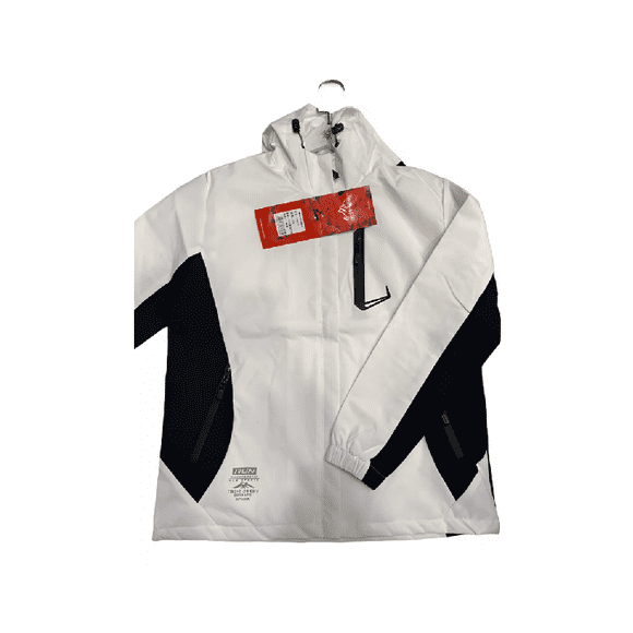 Chaqueta cortaviento deportiva ultra liviana micropolar blanco, talla XS