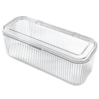 Xusx111 - Organizador Del Soporte Del Cepillo De Maquillaje, Organizador De Esponjas De Maquillaje Transparentes, Caso De Almacenamiento Cosmético Con Tapa Para La Vanidad, 1 Compartimiento (1 Paquete)