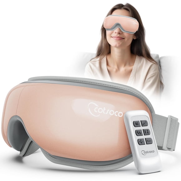 Masajeador de Ojos Cotsoco Calefactable con Control Remoto Plegable Rosa
