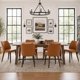 thumbnail image 1 of Silla de comedor COLAMY set de 6 en cuero color marrón claro, 1 of 3