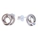 thumbnail image 1 of Aros Apegados, Nudo Triple, Circonitas Pavé Blancas, 1 of 3