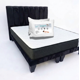 thumbnail image 1 of Cama Dos Plazas con Colchon + Pack de Almohadas Tapizado en Felpa Negro, 1 of 7