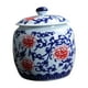 thumbnail image 3 of Floreros De Cerámica Decoración Organizador Azul Blanco Porcelana Templo Ginger Jars Flores Rojas, 3 of 3