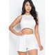 thumbnail image 1 of Set CC Clothing Soft Rib Crop Tank Top & Shorts Blanco M, 1 of 5