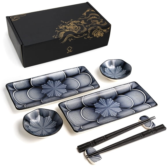 Juego de platos de sushi ELUSH de cerámica de estilo japonés, 8 piezas