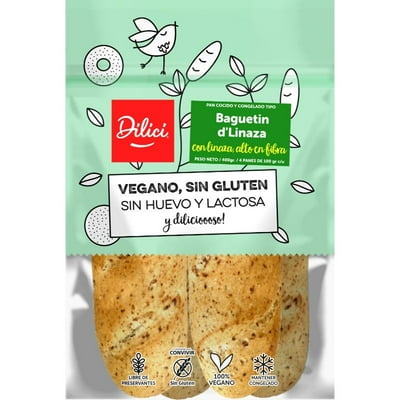Pan Baguette Lin Sin Glúten 1 Un 400 G Dilici