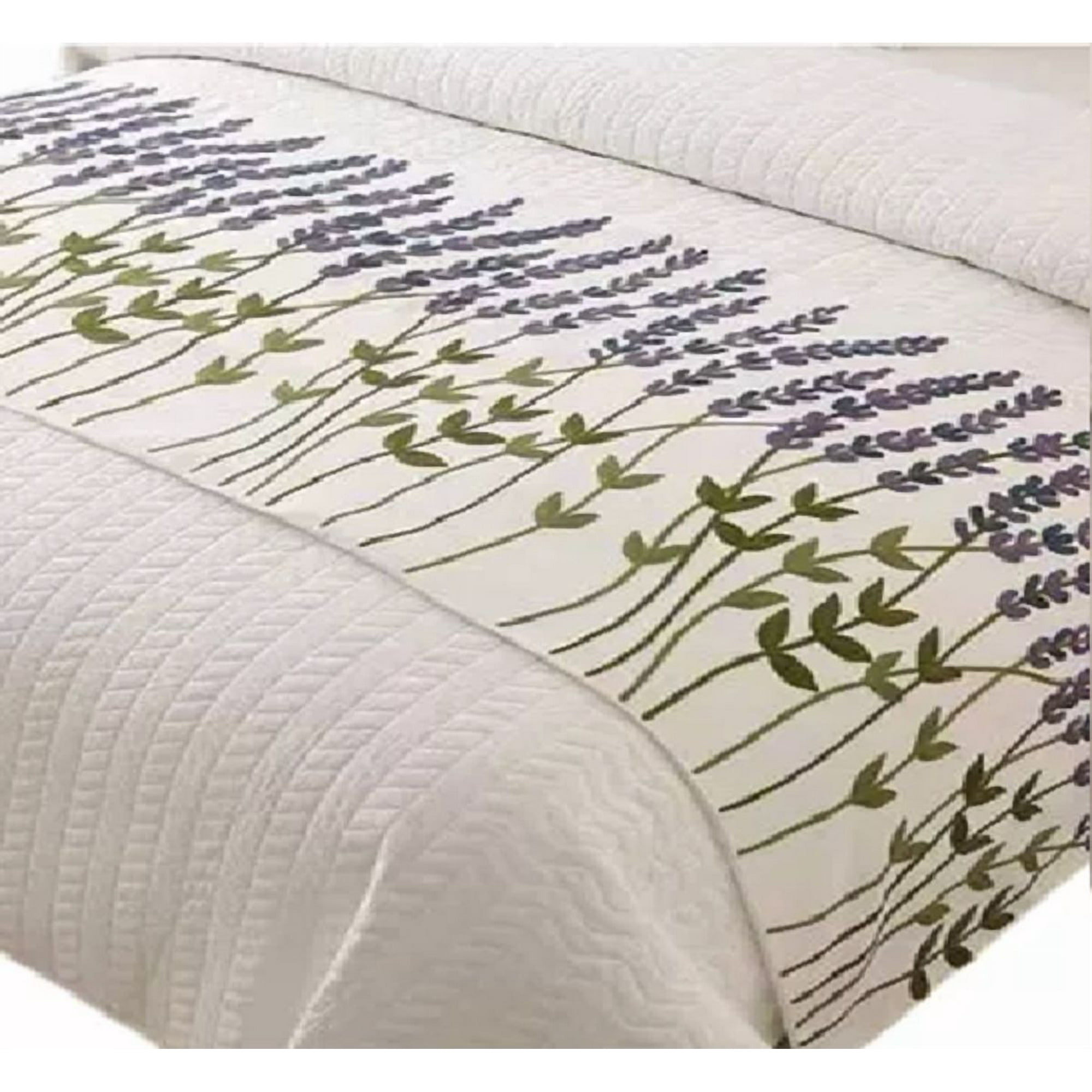 Genérico - Piecera Bordada Para Cama Sin Fundas De Cojín Diseño 3 Color Crema