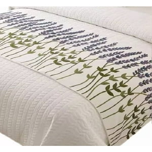 Genérico - Piecera Bordada Para Cama Sin Fundas De Cojín Diseño 3 Color Crema