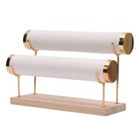 Magideal - Expositor De Pulseras De 2 Capas, Expositor De Joyas Con Forma De Árbol Para Pulseras, Relojes, Joyerías, Collares Y Mostradores. Transmisión En Vivo. Poliuretano Blanco