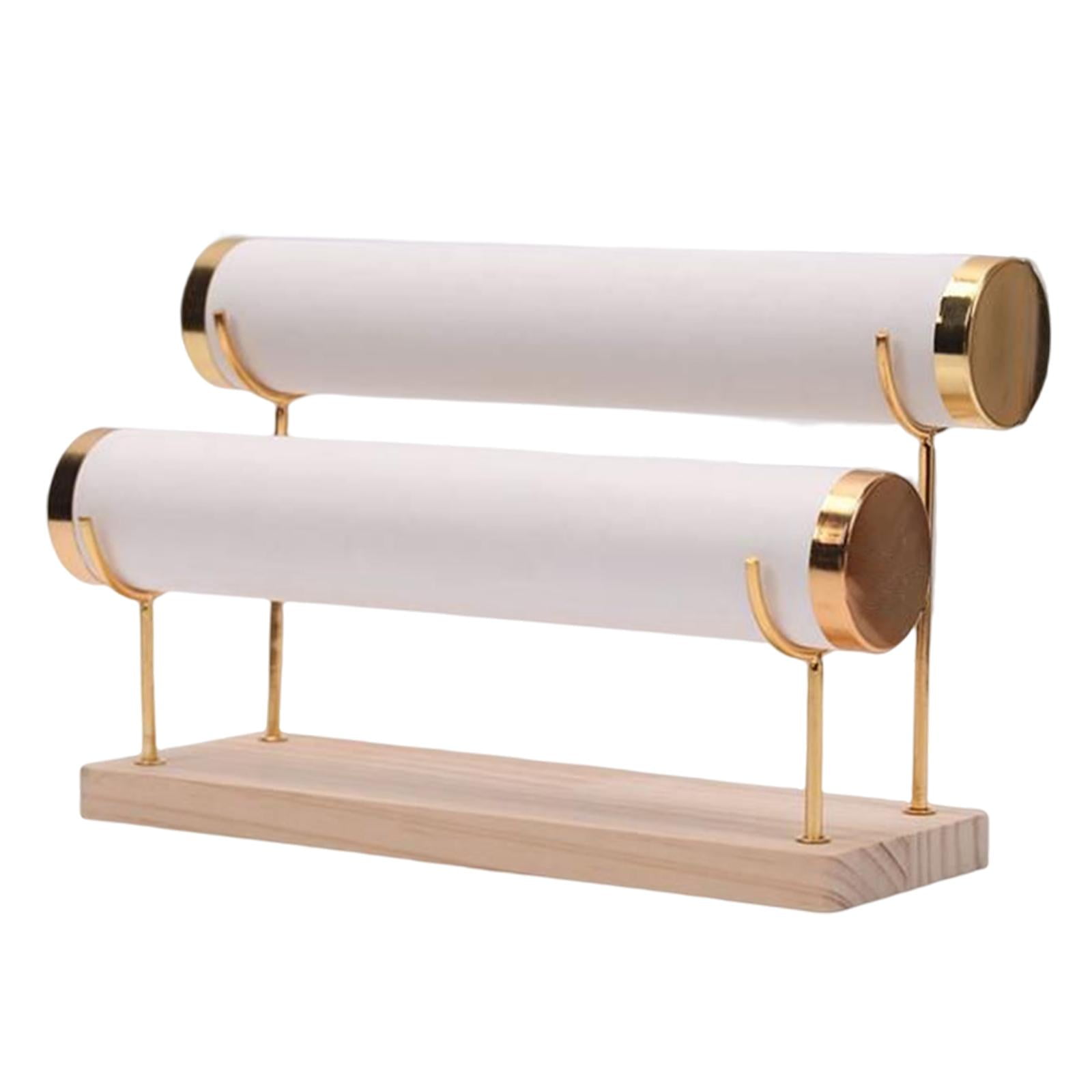 Magideal - Expositor De Pulseras De 2 Capas, Expositor De Joyas Con Forma De Árbol Para Pulseras, Relojes, Joyerías, Collares Y Mostradores. Transmisión En Vivo. Poliuretano Blanco