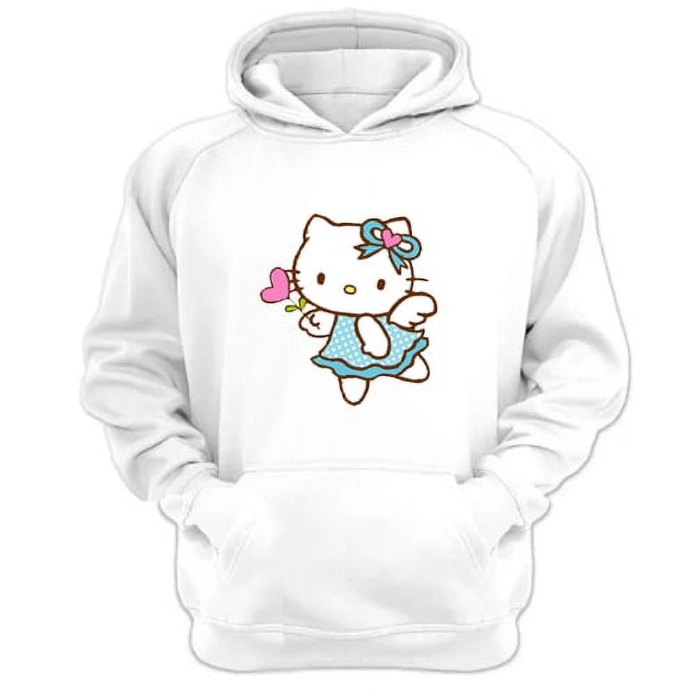 Genérico - Polerón Canguro Gatita Kitty Blanco Talla Xl Unisex
