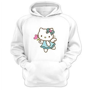 Genérico - Polerón Canguro Gatita Kitty Blanco Talla Xs Unisex