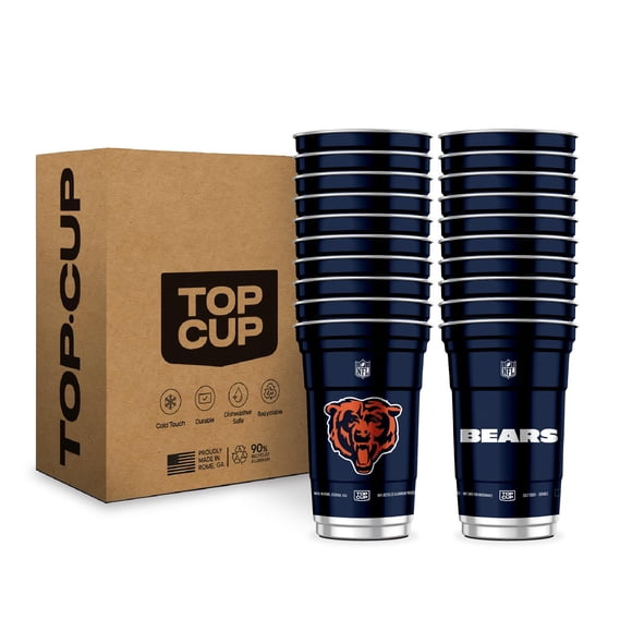 Vasos reutilizables de aluminio Top Cup NFL Chicago Bears 590 ml x20