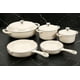 thumbnail image 1 of Juego de utensilios de cocina QuliMetal de hierro fundido esmaltado, 8 piezas, blanco crema, 1 of 9