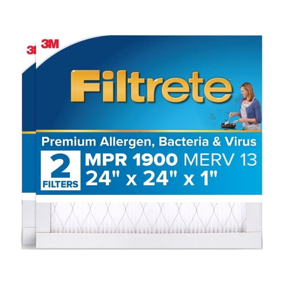 Filtro de aire Filtrete MERV 13 MPR 1900 61x61x2 cm, paquete de 2