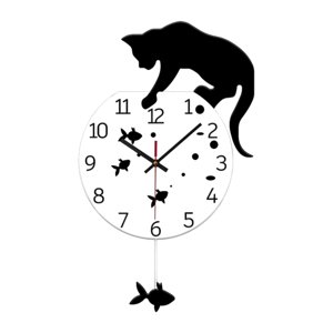 Magideal - Reloj De Pared Para Habitación Infantil, Diseño De Dibujos Animados, Fácil Instalación, Silencioso, Reloj Colgante De Acrílico Decorativo Simple Para 24 Cm X 40 Cm