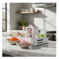 Genérico - Cortador Rallador Rotatorio 3 En 1 Espiral Verde Cortador Blanco