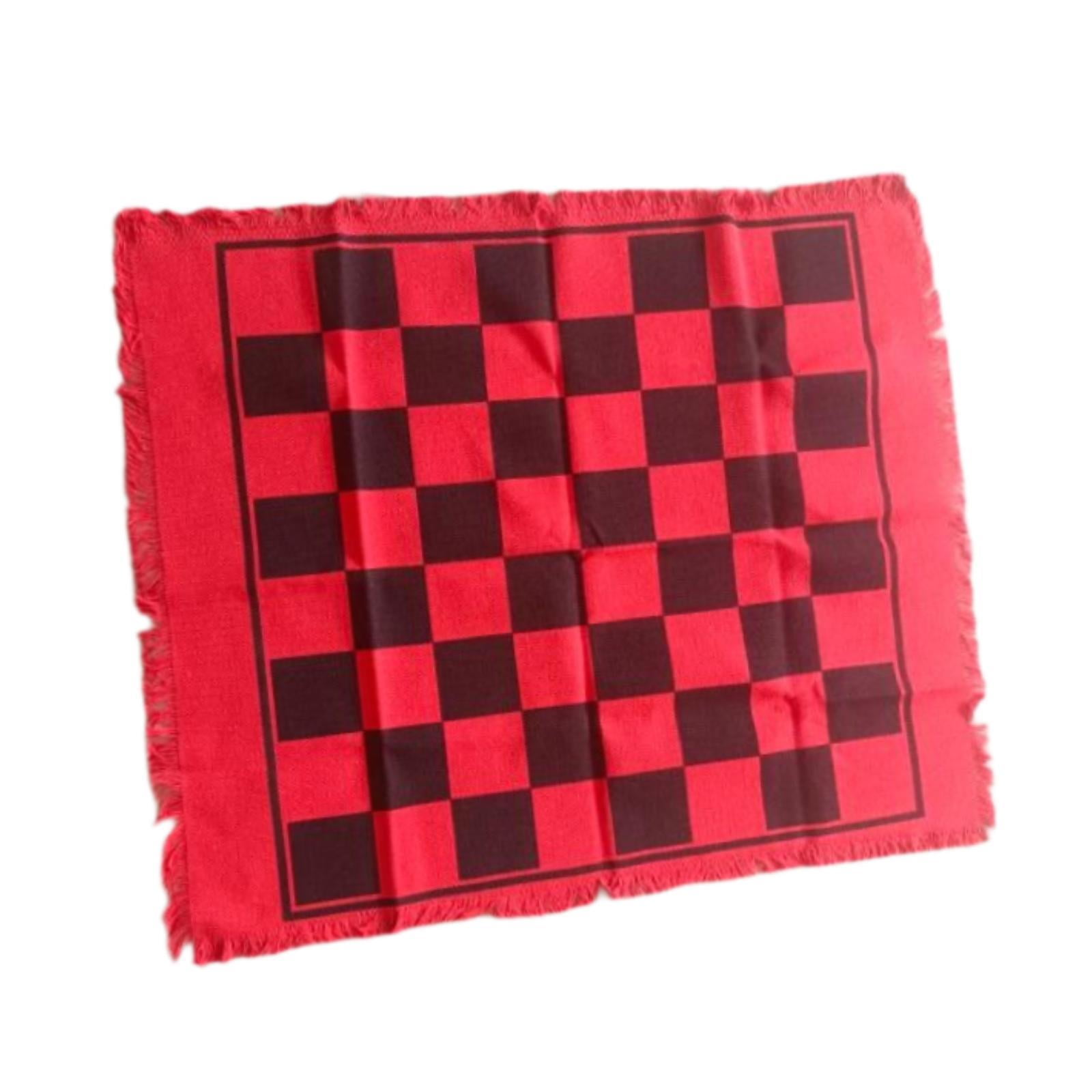 Magideal - Tablero De Ajedrez Internacional Alfombrilla Plegable Portátil De Viaje Con Diseño De Doble Cara Y Material De Chinlón Adecuado Para Reuniones Familia Rojo