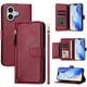 thumbnail image 1 of Funda Billetera Cremallera para iPhone 17 con Porta Tarjetas, Soporte y Correa Rojo, 1 of 5