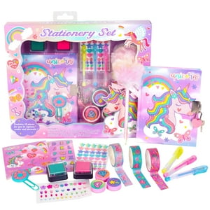 Set De Papelería Yoytoo Unicorn Con Agenda Secreta Para Niñas De 4 A 12 Años
