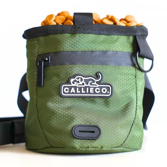 Bolsa de premios para perros Callieco con cierre magnético y cremallera – Verde