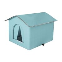 Magideal - Refugio Para Gatos Callejeros, Casa Para Gatos Al Aire Libre, Suministros Para Mascotas, Cama Para Perros Con Aislamiento Cálido E Impermeable, Tienda Azul Grande