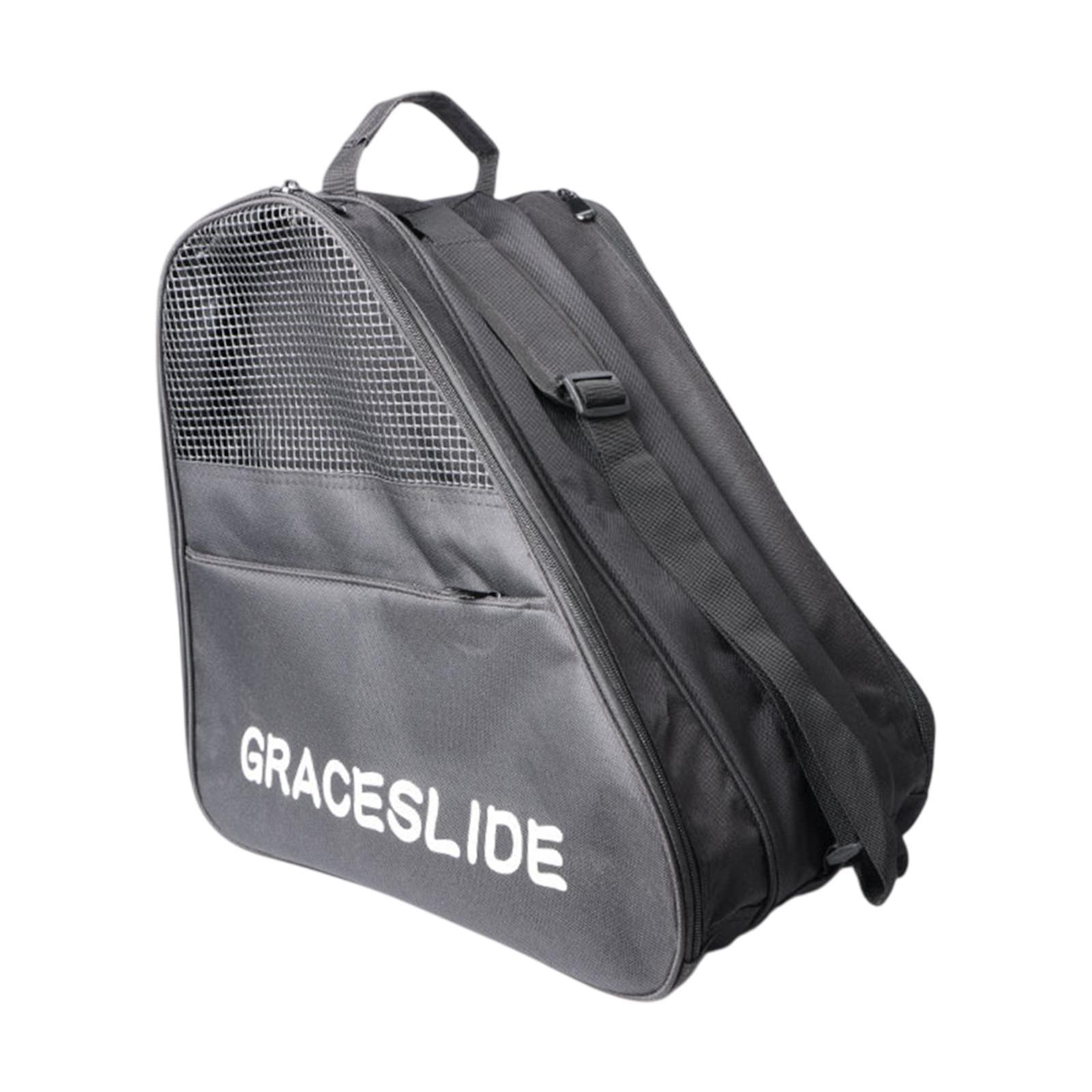 Magideal - Bolsa De Almacenamiento De Patines En Línea Soporte De Zapatos De Patinaje De 3 Capas Caperder De Bolso De Hombro De Gran Capacidad Para Hombres Niños Negro