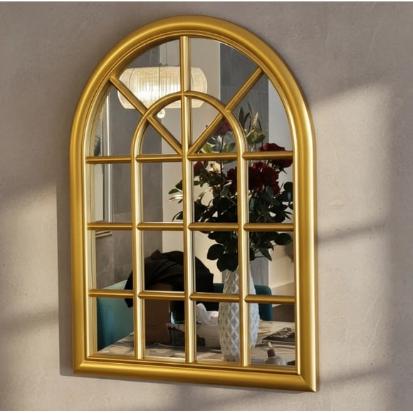 Espejo Forma Ventana, Color Dorado 61x46 Cm