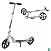 Genérico - Scooter Monopatín De Pie Plegable Ajustable Jovenes Adultos Plateado