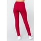 thumbnail image 3 of Saronite Pantalones Básicos de Punto de Cintura Alta y Largo Completo, Rojo Oscuro (para Mujer), 3 of 4
