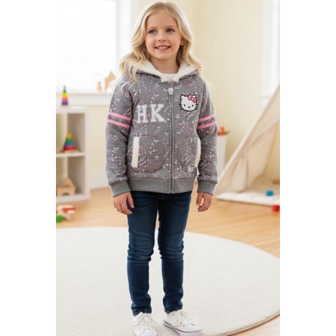 Poleron Niña Hello Kitty Gris 3