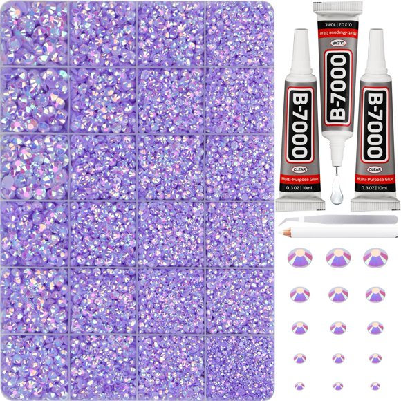 Strass Worthofbest 35.000 piezas lavanda de respaldo plano