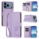 thumbnail image 2 of Funda Cartera Trébol para iPhone 17 Pro con Ranuras Tarjetas y Carga Inalámbrica Morado claro, 2 of 6