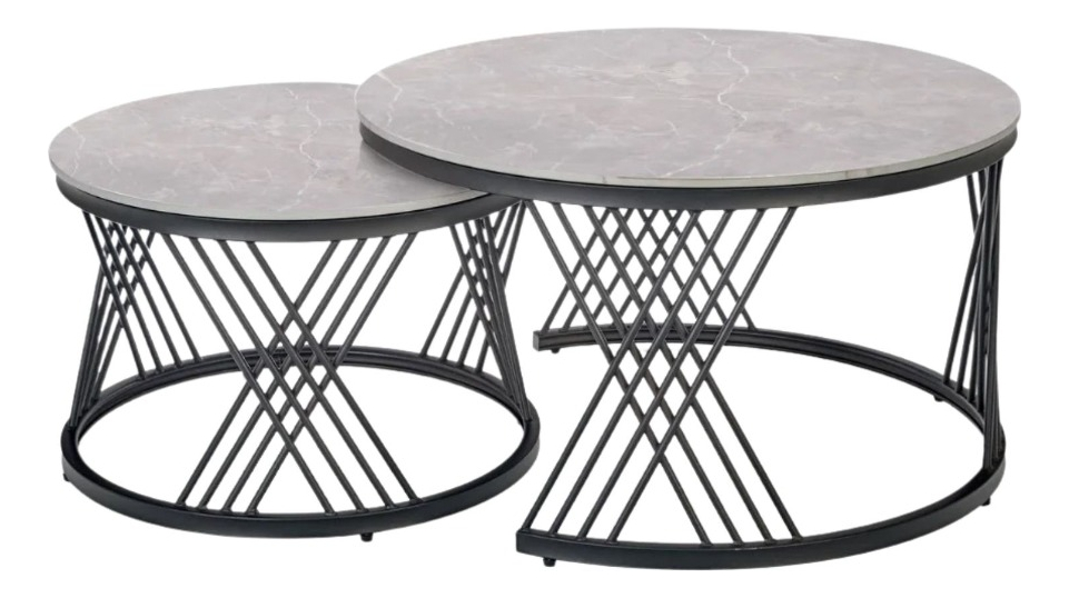 Genérico - Set 2 Mesa Centro Auxiliar Combinada Decorativa Hogar Jhn