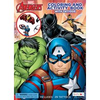 Libro De Actividades Marvel Avengers 48 Páginas Con Tatuajes