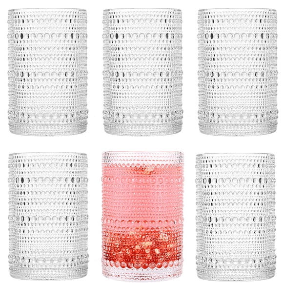 Juego de 6 vasos Dingerjar Hobnail de 390 mL