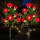 thumbnail image 1 of Luz de jardín solar DWH, paquete de 2, estaca LED de rosa roja, 1 of 7