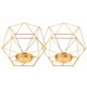 thumbnail image 5 of 2Pcs 3D Geometric Wedding Candlestick Votive Candel Tealight Holder Golden, 5 of 5