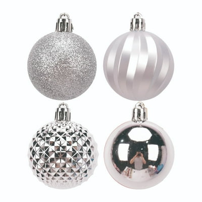 Set De 12 Esferas 5 Cm Plateadas, 1 Un  Holiday Time