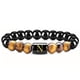 thumbnail image 1 of Natural Tiger Eye Stone 26 Letters Obsidian Elastic Rope Bracelet For Men, 1 of 5