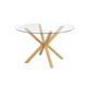 thumbnail image 1 of Mesa Para Comedor De Vidrio Redonda Nordic 100cm Patas Simil Madera, 1 of 4