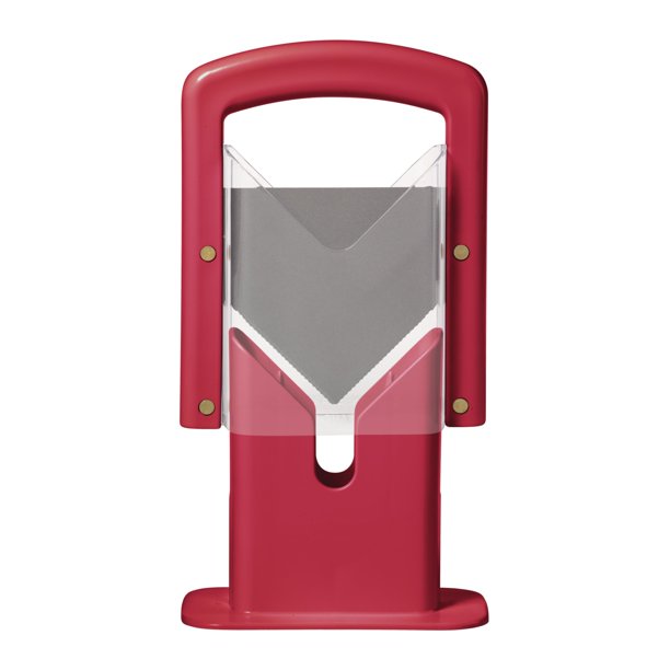 Cuchilla universal antiadherente Hoan para rebanar bagels con forma de guillotina, color rojo