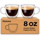 thumbnail image 1 of Set de 2 tazas de café de vidrio de doble pared, 8 oz, sopladas a mano, 1 of 3