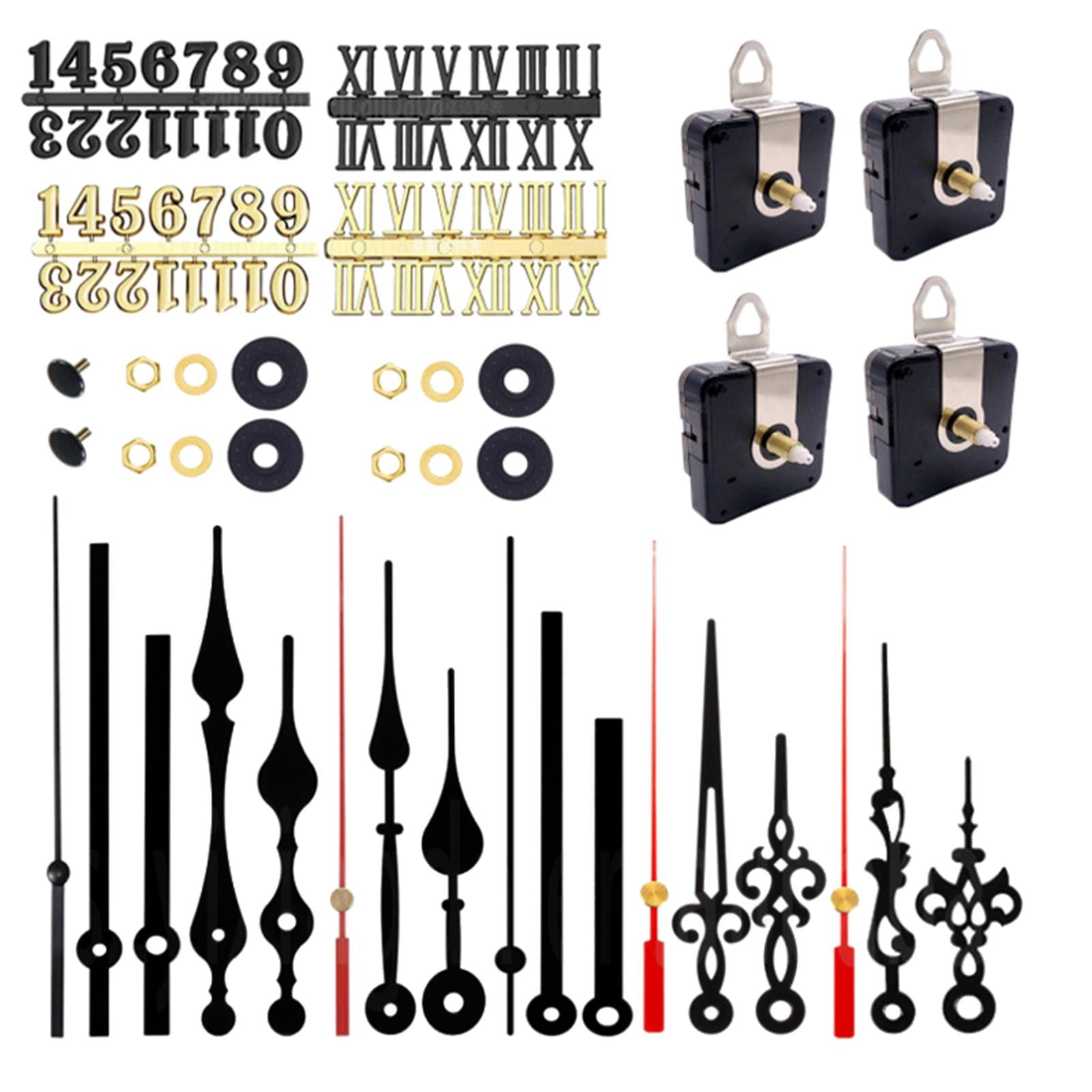 Magideal - 4x Kit De Movimiento De Reloj De Pared De Juegos De Herramientas De Reparación De Manos Con Pilas Con Manos Grandes, Longitud Del Eje De