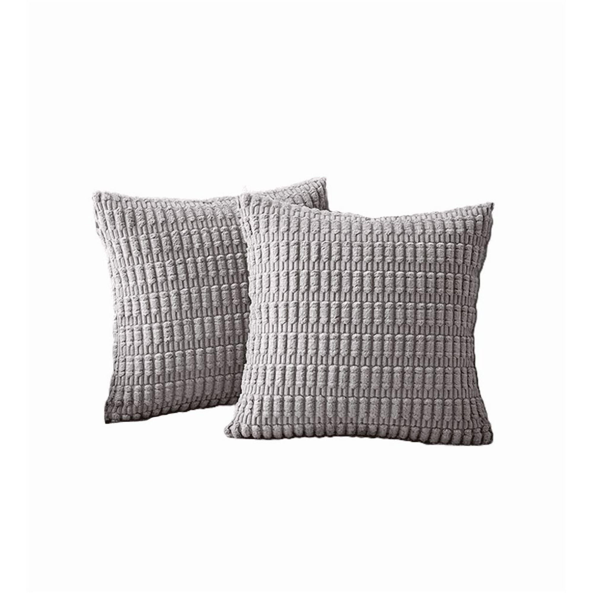 Genérico - Pack De 2 Fundas De Almohadas Cojín 45x45 Cm Con Diseño Suave Para Sillón Y Cama Gris