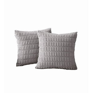 Genérico - Pack De 2 Fundas De Almohadas Cojín 45X45 Cm Con Diseño Suave Para Sillón Y Cama Gris