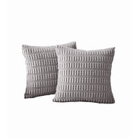 Genérico - Pack De 2 Fundas De Almohadas Cojín 45X45 Cm Con Diseño Suave Para Sillón Y Cama Gris